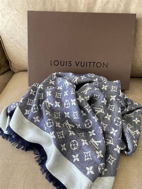 louis vuitton schal tuch blau 